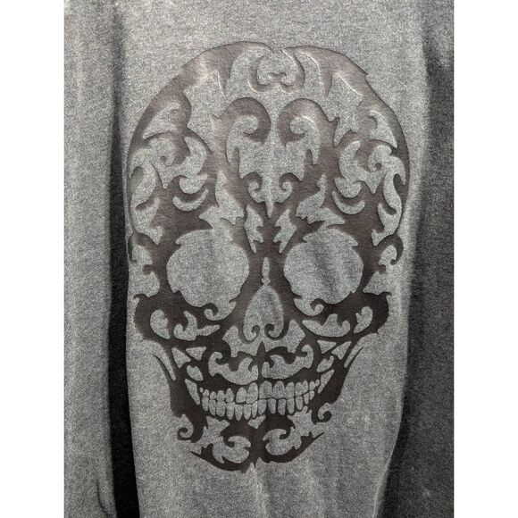 Sz 0 Torrid Skull Black Washed Sweatshirt - Picture 2 of 7